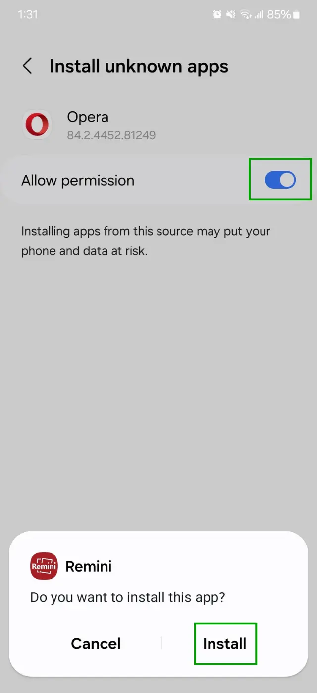 Enable Installation From Other Sources And Then Install The APK