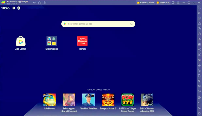 Screenshot of using Remini App on PC with BlueStacks Emulator